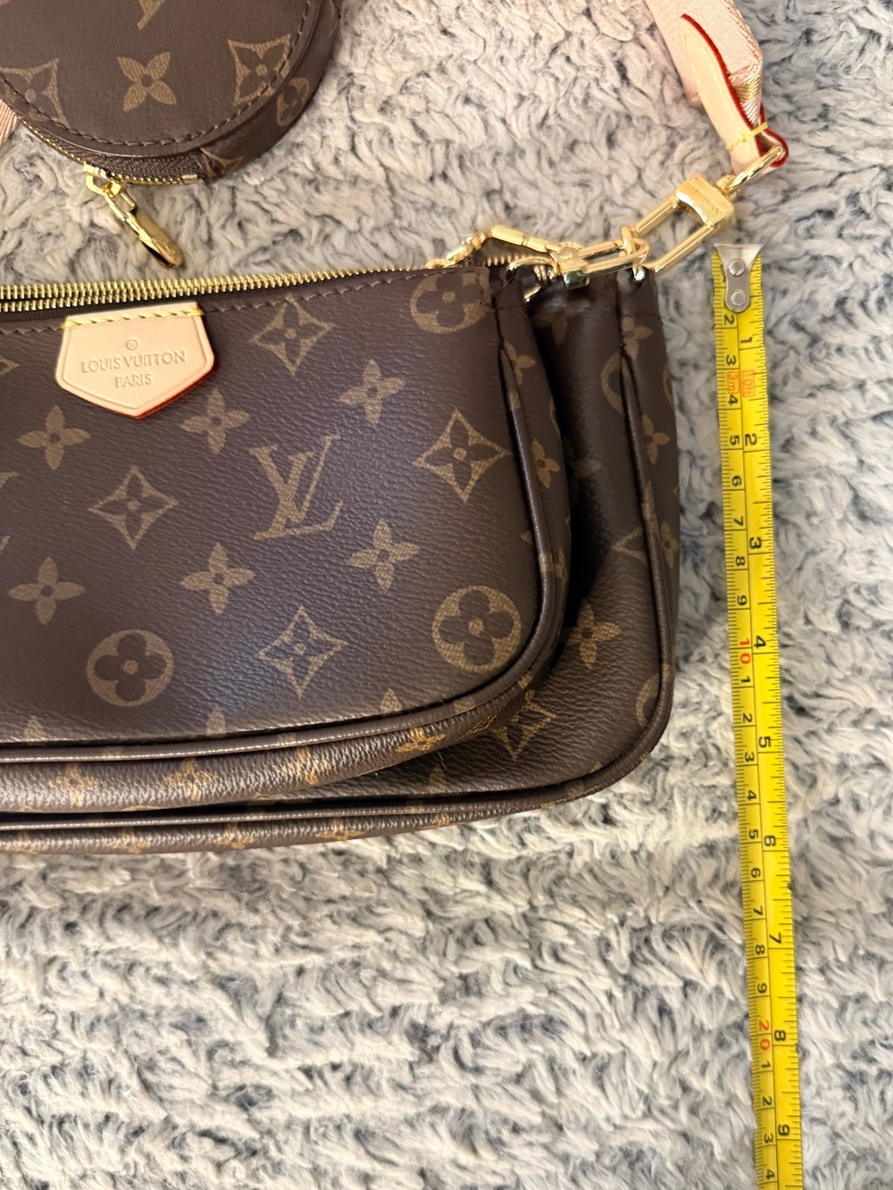 Monogram Multi Pochette with Pink Web Strap - Picture 9 of 10